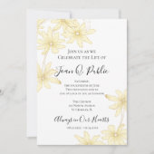 Invitation Fête de la vie de la marguerite jaune pâle (Devant)