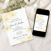 Invitation Fête de la vie de la marguerite jaune pâle