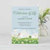 Invitation Fête de la vie de la prairie papillon Daisy Photo (Debout devant)