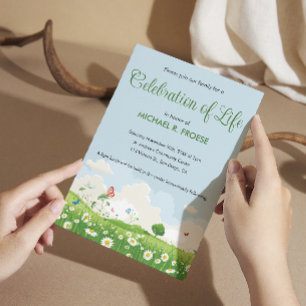 Invitation Fête de la vie de la prairie papillon Daisy Photo