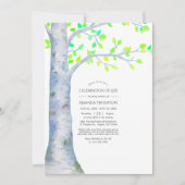 Invitation Fête de la vie de l'arbre à bouleau de printemps (Devant)