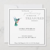 Invitation Fête de la vie des colibris d'aquarelle (Dos)