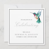 Invitation Fête de la vie des colibris d'aquarelle (Devant)