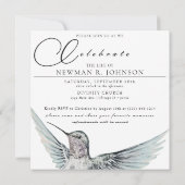 Invitation Fête de la vie des colibris d'aquarelle (Dos)