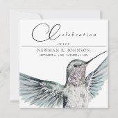 Invitation Fête de la vie des colibris d'aquarelle (Devant)