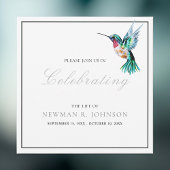 Invitation Fête de la vie des colibris d'aquarelle