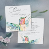 Invitation Fête de la vie des colibris d'aquarelle