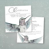 Invitation Fête de la vie des colibris d'aquarelle