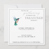 Invitation Fête de la vie des colibris d'aquarelle (Dos)