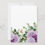 Invitation Fête de la vie des fleurs pourpres d'aquarelle (Dos)