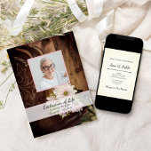 Invitation Fête de la vie des marguerites roses et des bottes