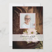 Invitation Fête de la vie des marguerites roses et des bottes (Devant)