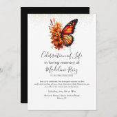 Invitation Fête de la vie des papillons floraux (Devant / Derrière)