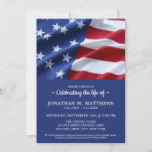 Invitation Fête De La Vie Drapeau Américain Patriotique Moder (Devant)