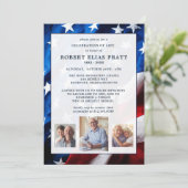 Invitation Fête de la vie Drapeau patriotique Photo (Debout devant)