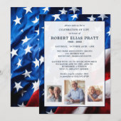 Invitation Fête de la vie Drapeau patriotique Photo (Devant / Derrière)