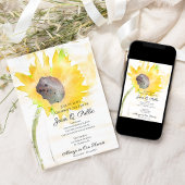 Invitation Fête de la vie du tournesol jaune