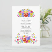 Invitation Fête de la vie en aquarelle Florale Photo (Debout devant)