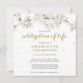 Invitation Fête de la vie en fleurs blanches (Devant)