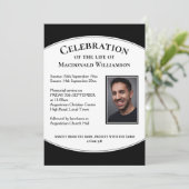 Invitation FÊTE DE LA VIE EN NOIR Photo Funérailles commémora (Debout devant)