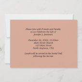 Invitation Fête de la vie Feu lumineux commémoratif sur le la (Dos)