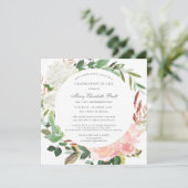 Invitation Fête de la vie Funérailles Rose Rose Rose Rose Ros (Debout devant)