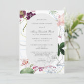 Invitation Fête de la vie funéraire moderne Boho Floral (Debout devant)