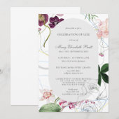 Invitation Fête de la vie funéraire moderne Boho Floral (Devant / Derrière)