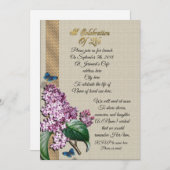 Invitation Fête de la vie Lilacs (Devant / Derrière)