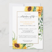 Invitation Fête de la vie Mémorial tournesol (Devant)