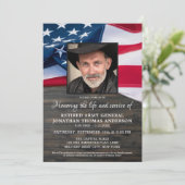 Invitation Fête De La Vie Militaire Vétérinaire Drapeau Améri (Debout devant)