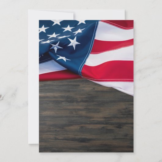 Invitation Fête De La Vie Militaire Vétérinaire Drapeau Améri (Dos)