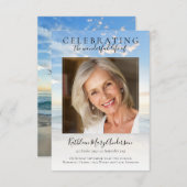 Invitation Fête de la vie Océan Photo Funérailles (Devant / Derrière)