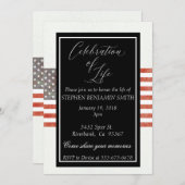 Invitation Fête de la vie Service commémoratif Ancien drapeau (Devant / Derrière)