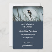 Invitation Fête de la vie Service de l'aile rouge Blackbird (Dos)