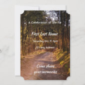 Invitation Fête de la vie Service Forest Trail Walk (Dos)