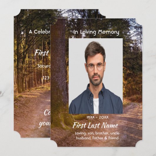 Invitation Fête de la vie Service Forest Trail Walk (Devant / Derrière)