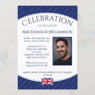 Invitation FÊTE DE LA VIE Service funéraire commémoratif Phot