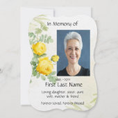 Invitation Fête de la vie Service Roses Jaunes Fleurs (Dos)