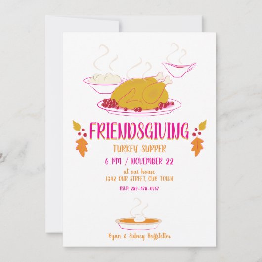 Invitation Fête de l'Action d'Amabilité | Rose et or (Dos)