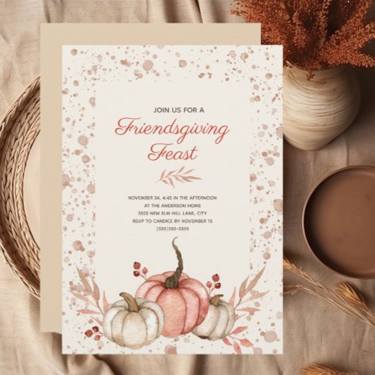 Invitation Fête de l'Action d'Ami Pays Rustique Automne