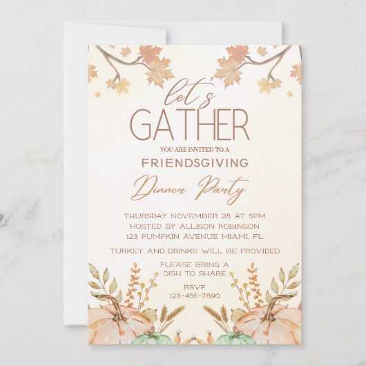 Invitation Fête de l'Action de grâce (Devant)