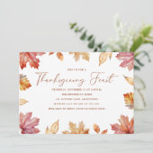 Invitation Fête de l'Action de grâce aquarelle Automne (Debout devant)