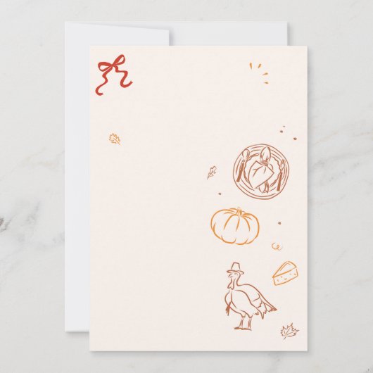 Invitation Fête de l'Action de grâce de l'automne (Dos)