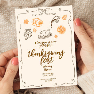 Invitation Fête de l'Action de grâce Dîner d'automne