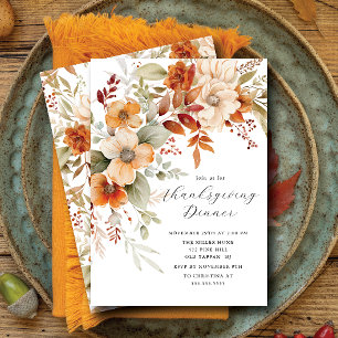 Invitation Fête de l'Action de grâce en fleurs