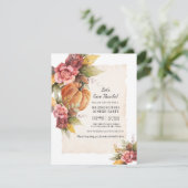 Invitation Fête de l'Action de Grâce Floral Rustique de Citro (Debout devant)