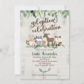 Invitation Fête de l'adoption Fête prénatale Animaux de la fo (Devant)