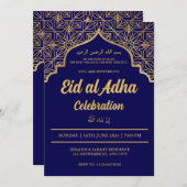 Invitation Fête de l'Aïd Al Adha, fête de l'Aïd Moubarak (Devant / Derrière)