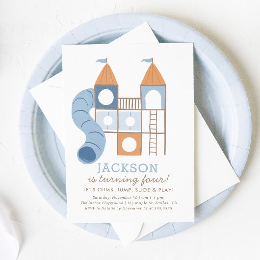 Invitation Fête de l'aire de jeu dans le parc Boy Anniversair